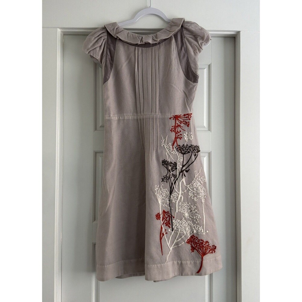 Anthropologie Womens Floreat Wool Silk Fruit Moon Floral Dress Sz. 10 - Picture 8 of 9